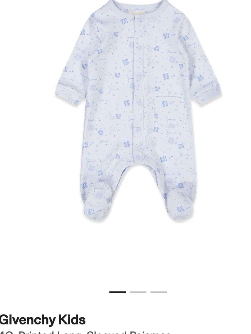 Givenchy Pale Blue All-Over Print Footed One-Piece